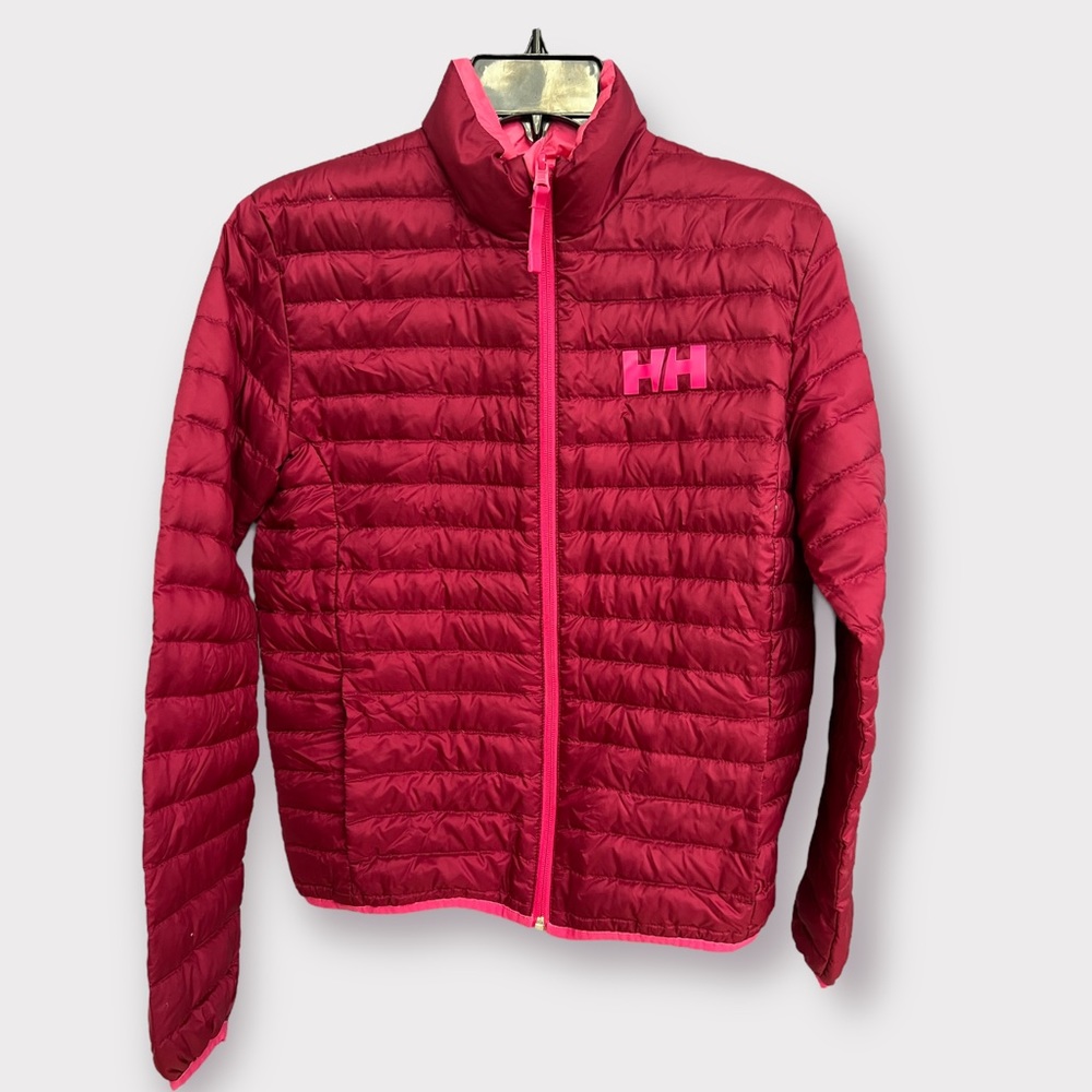 Helly Hansen Junior Girls Duck Feather Down Jacket Reversible - Size 14 - Pink